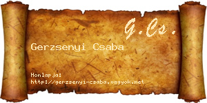 Gerzsenyi Csaba névjegykártya